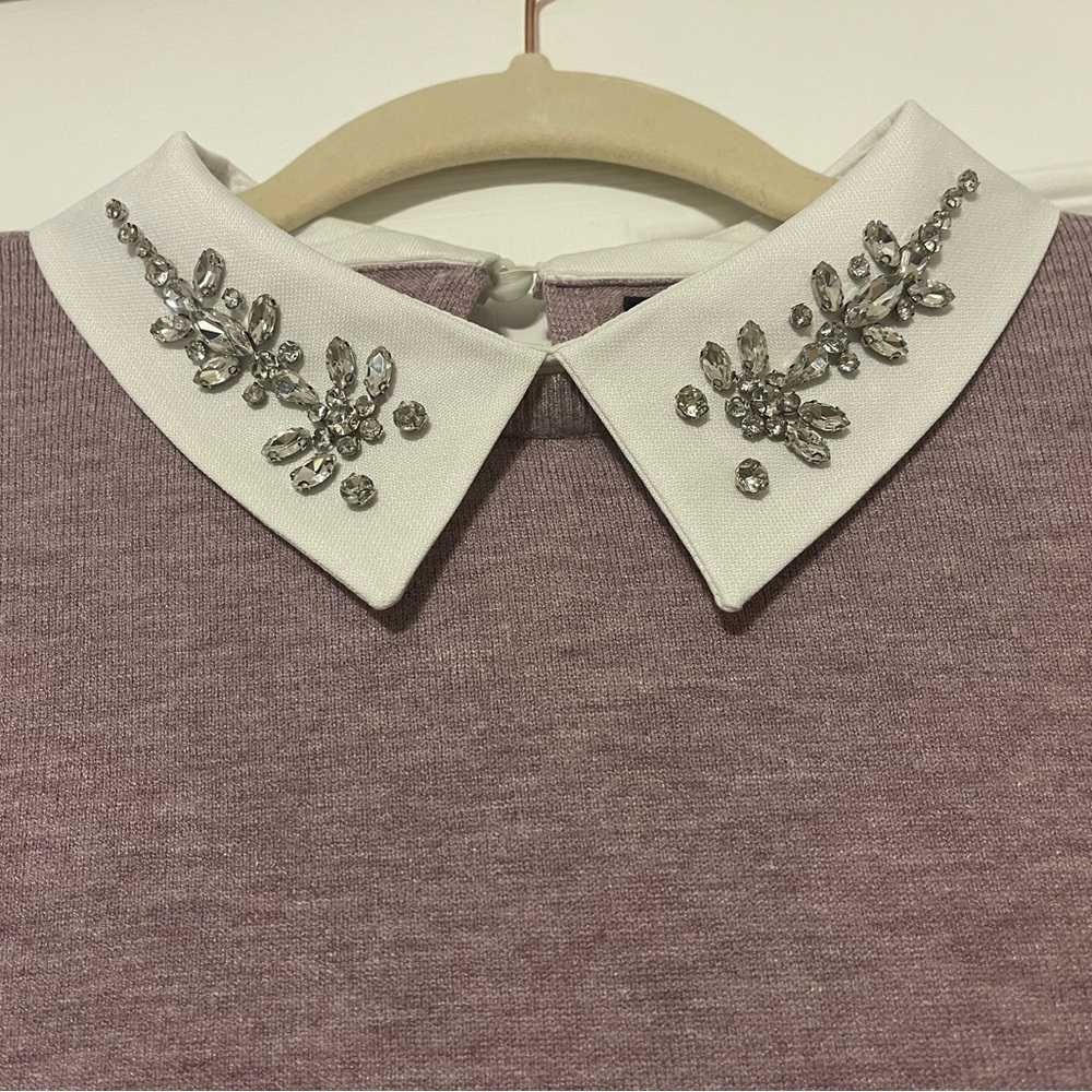 Milano Light purple collared detailed sweater size S.